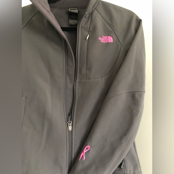 The North Face- Grey Breast Cancer Awareness Fleece Lined Full Zip Jacket - Picture 7 of 7